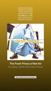 screenshot of the beginning lyrics for Fresh Prince of Bel-Air